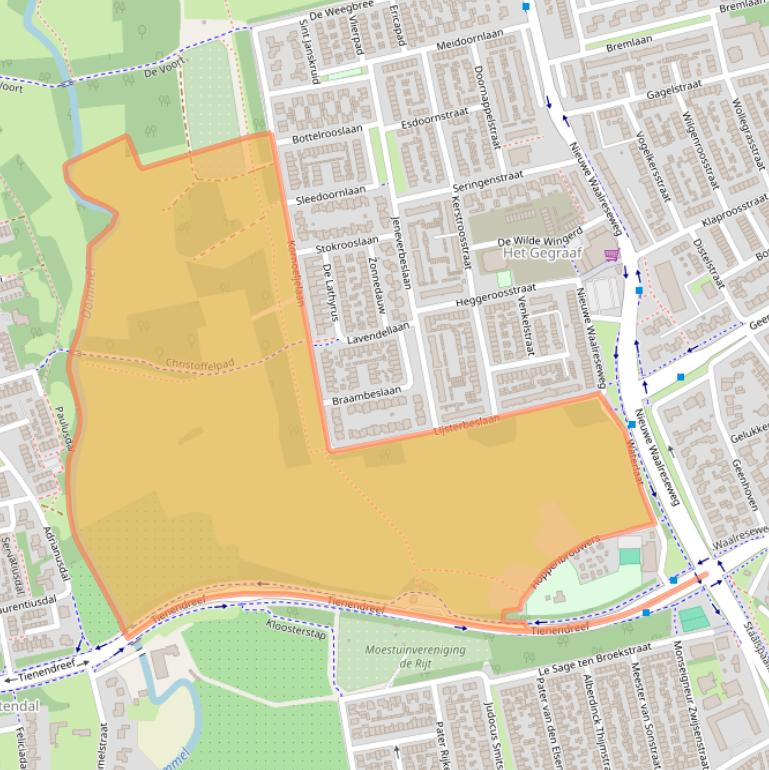 Kaart van postcodegebied 5552LZ.