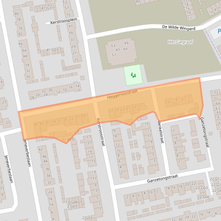 Kaart van postcodegebied 5552NC.