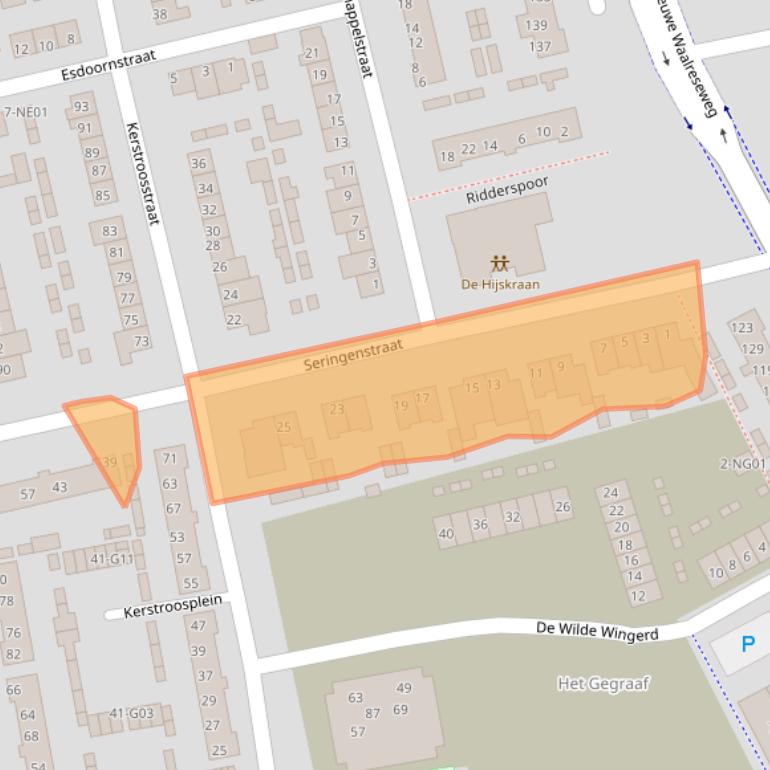 Kaart van postcodegebied 5552NJ.