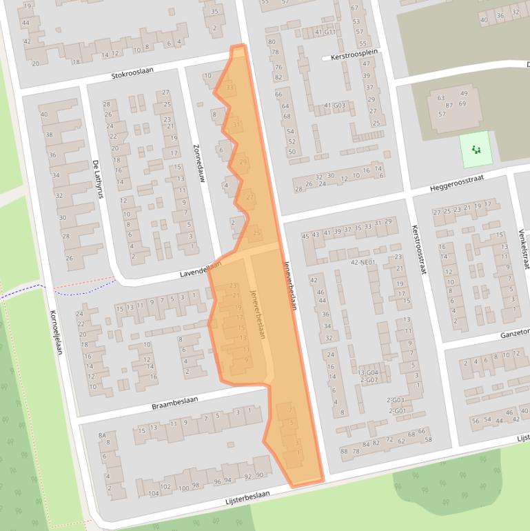 Kaart van postcodegebied 5552PL.