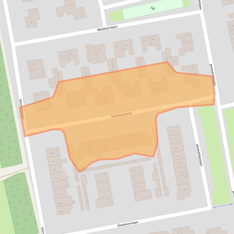 Kaart van postcodegebied 5552RB.