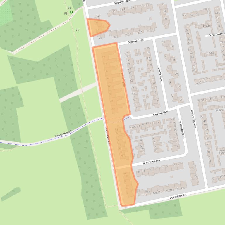 Kaart van postcodegebied 5552RC.