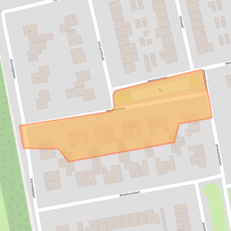Kaart van postcodegebied 5552RJ.