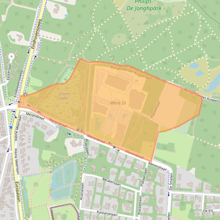 Kaart van postcodegebied 5553CC.