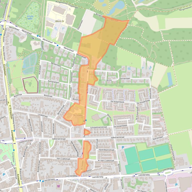Kaart van postcodegebied 5553CT.