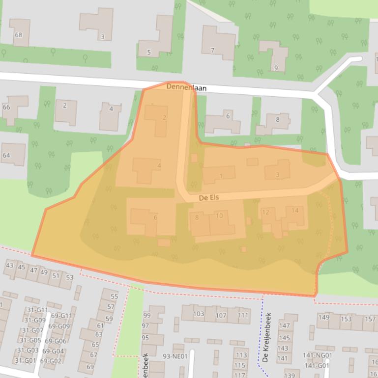 Kaart van postcodegebied 5553CW.