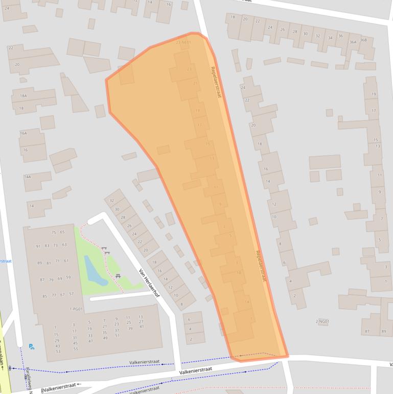 Kaart van postcodegebied 5553EE.