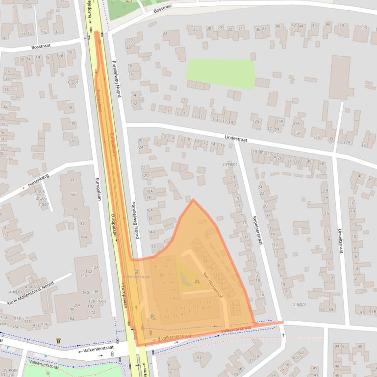 Kaart van postcodegebied 5553EM.