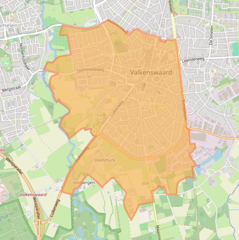 Kaart van postcodegebied 5554.