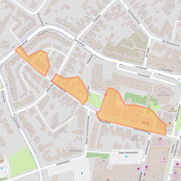 Kaart van postcodegebied 5554AG.
