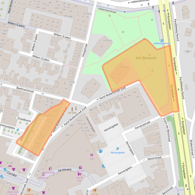 Kaart van postcodegebied 5554CG.