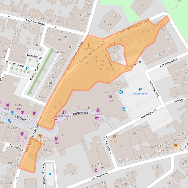 Kaart van postcodegebied 5554CH.