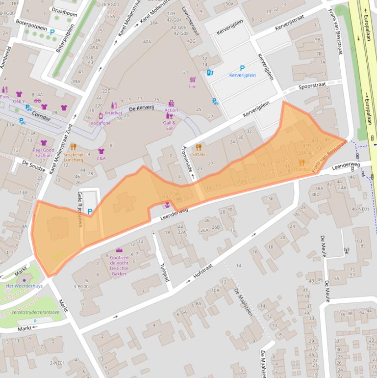 Kaart van postcodegebied 5554CK.