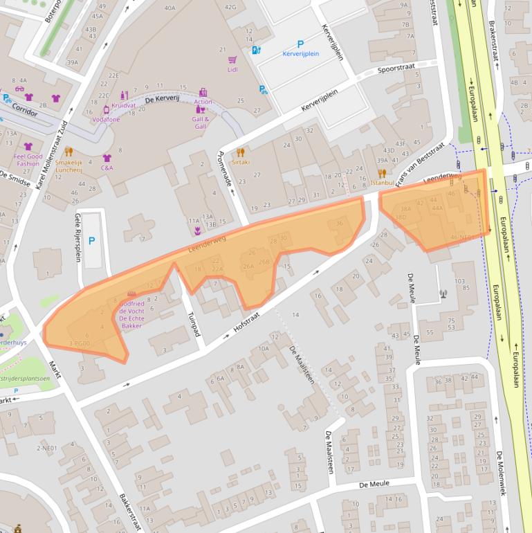 Kaart van postcodegebied 5554CL.