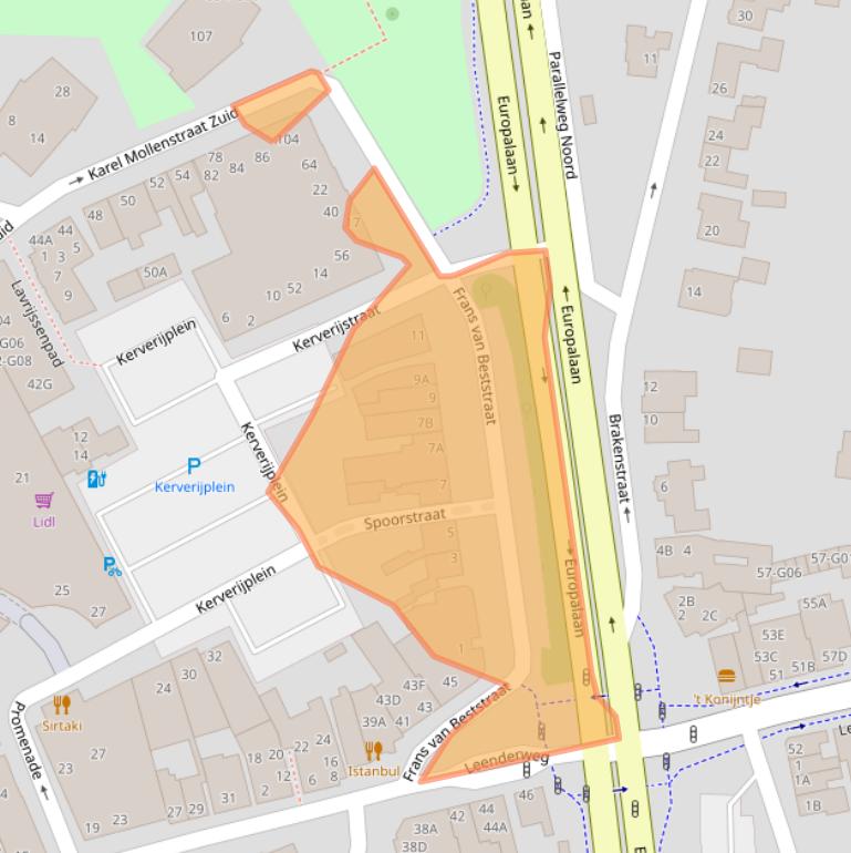 Kaart van postcodegebied 5554EA.