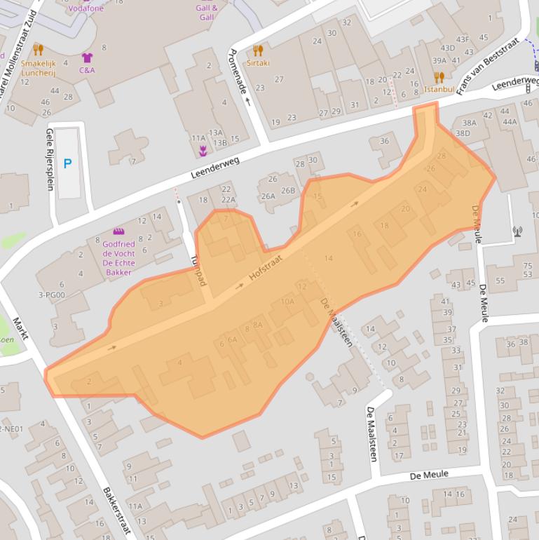 Kaart van postcodegebied 5554EB.