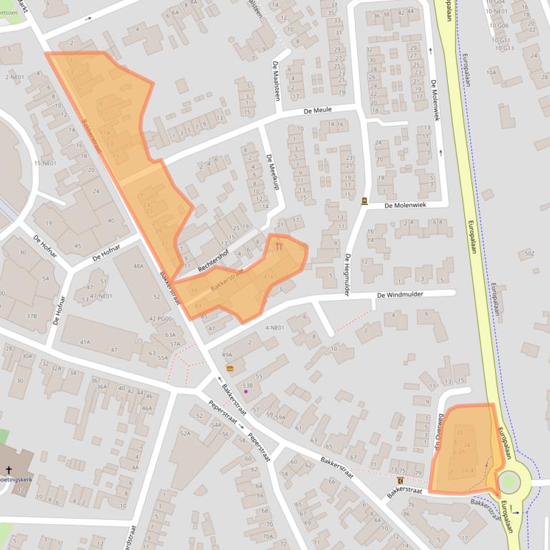 Kaart van postcodegebied 5554EC.