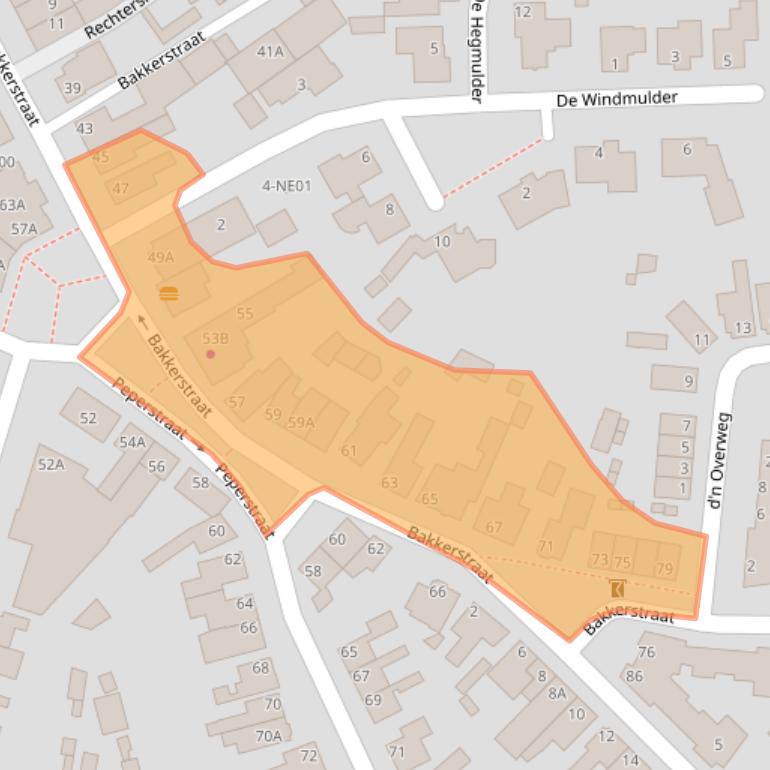 Kaart van postcodegebied 5554ED.