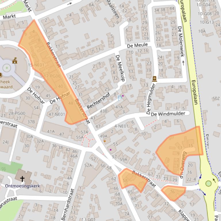 Kaart van postcodegebied 5554EE.