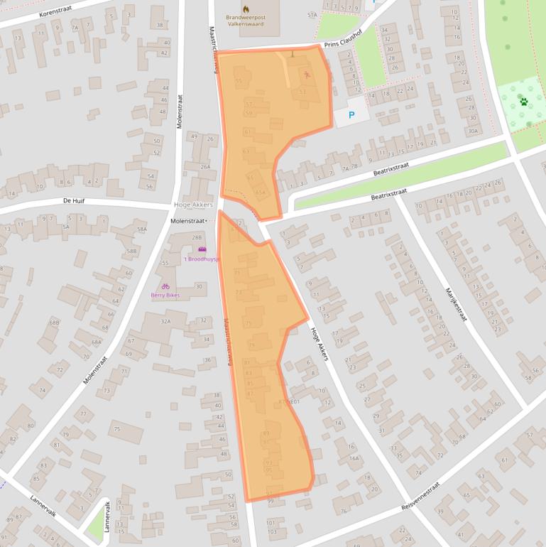 Kaart van postcodegebied 5554GG.