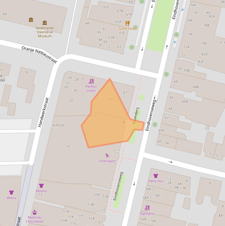 Kaart van postcodegebied 5554HZ.