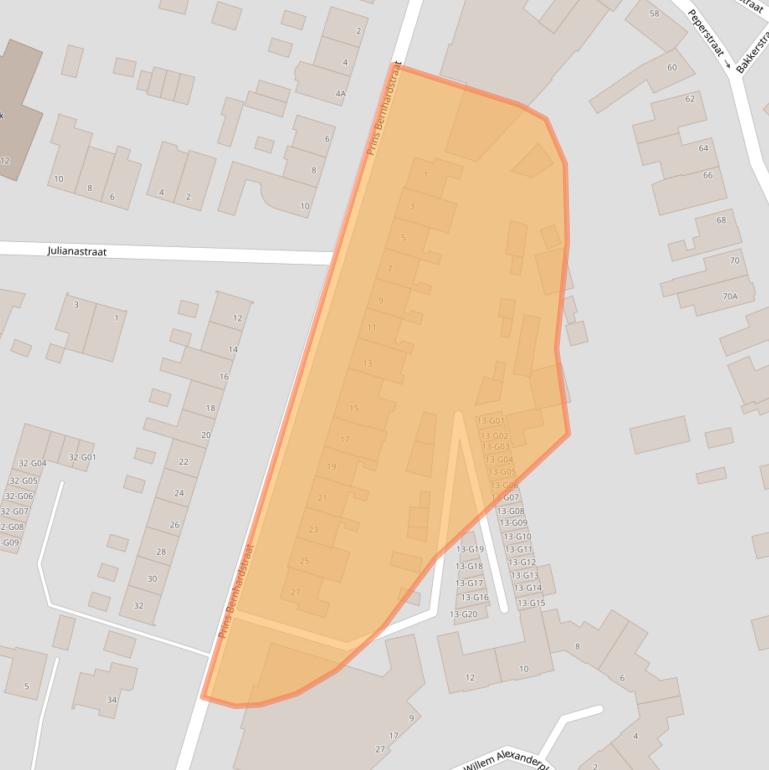 Kaart van postcodegebied 5554JA.