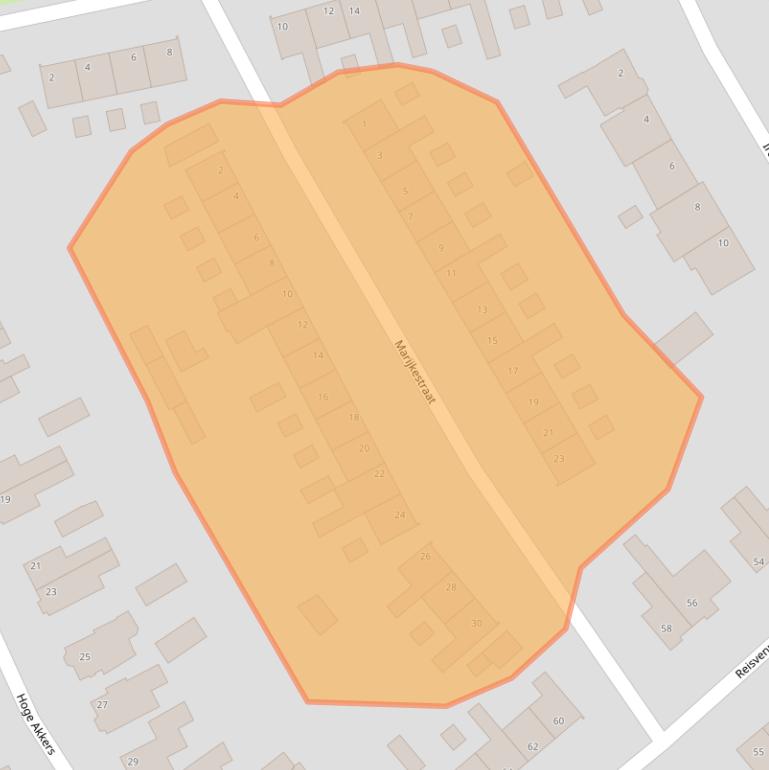 Kaart van postcodegebied 5554JK.