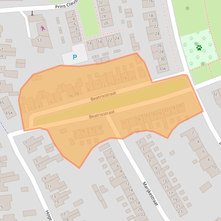 Kaart van postcodegebied 5554JL.