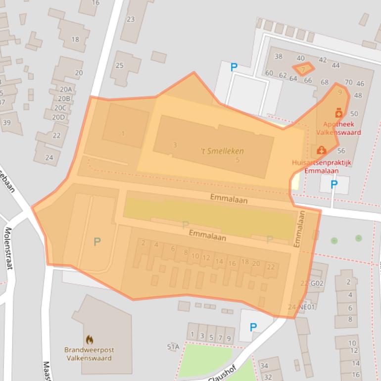 Kaart van postcodegebied 5554JM.