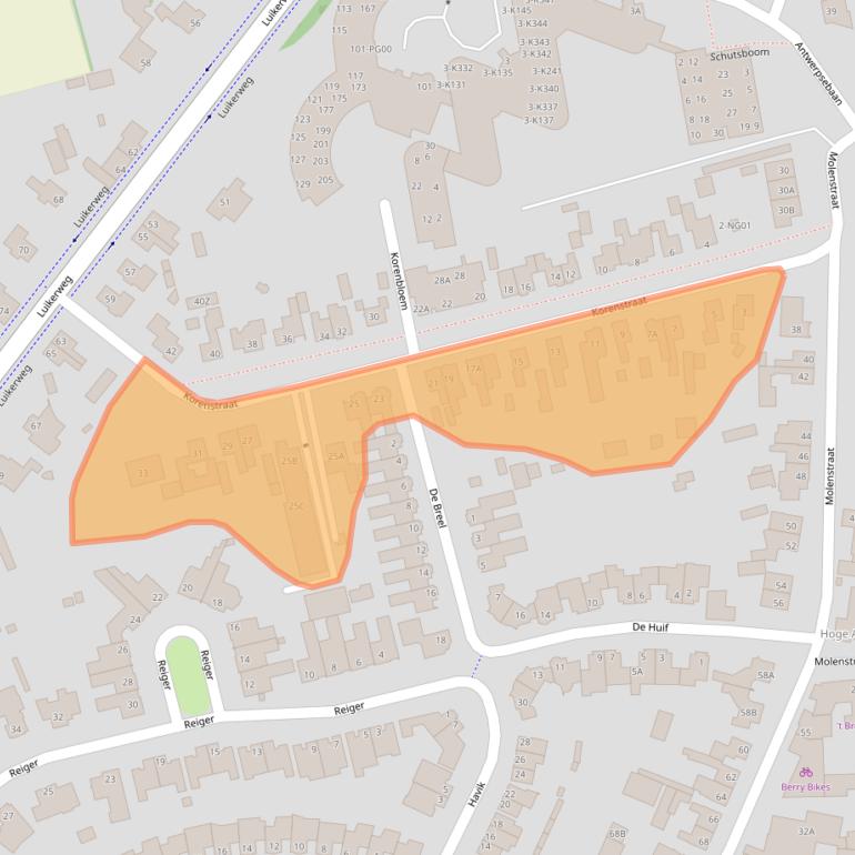 Kaart van postcodegebied 5554JS.