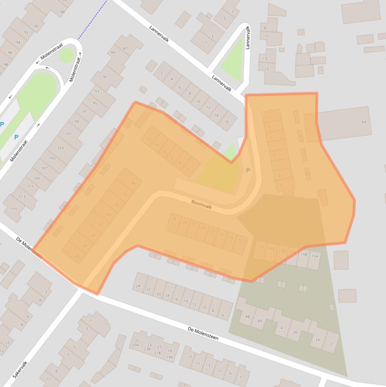 Kaart van postcodegebied 5554LZ.