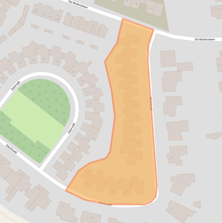 Kaart van postcodegebied 5554MB.