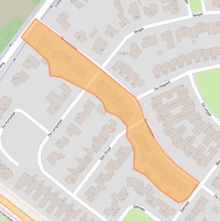 Kaart van postcodegebied 5554MS.