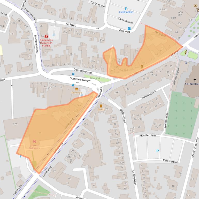 Kaart van postcodegebied 5554NC.