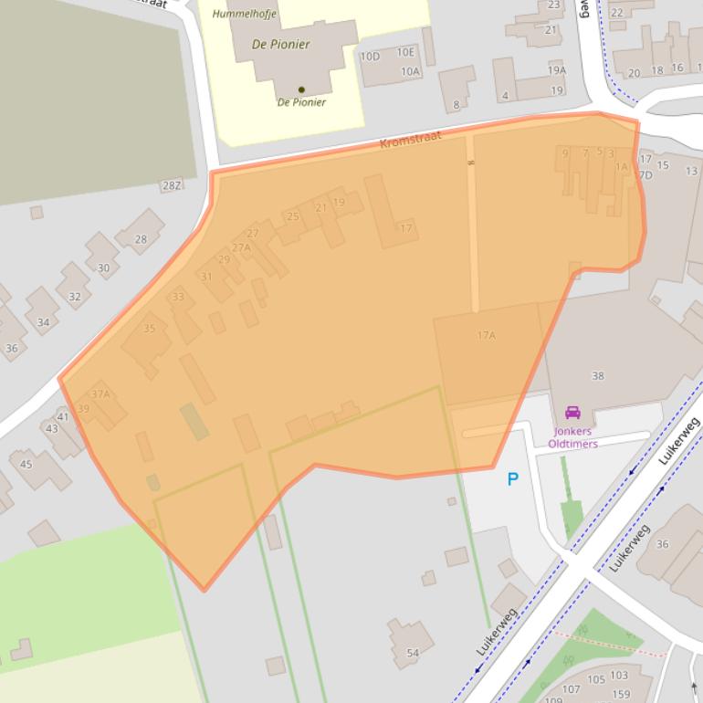 Kaart van postcodegebied 5554NE.