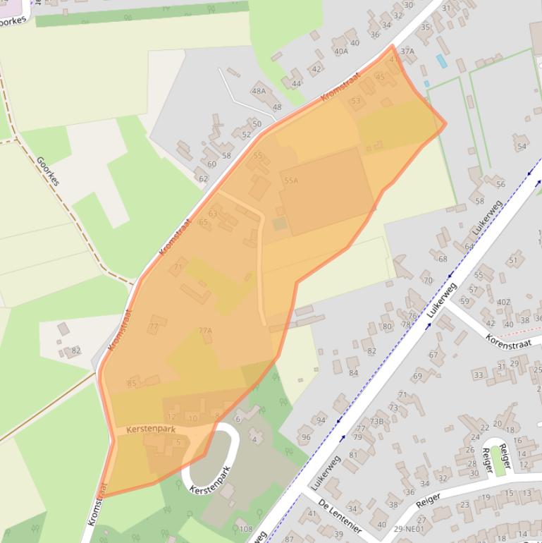 Kaart van postcodegebied 5554NG.