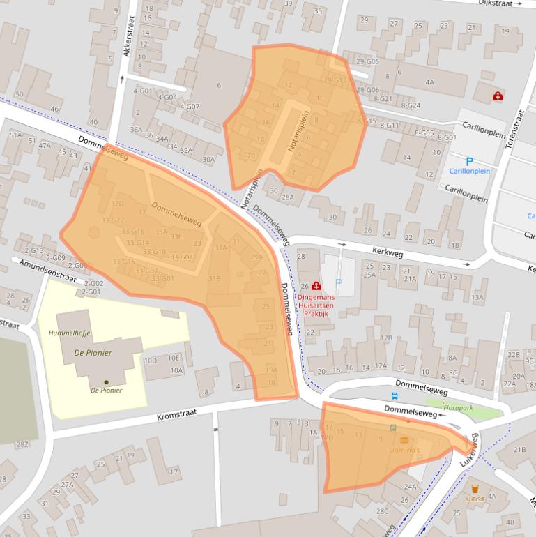 Kaart van postcodegebied 5554NL.