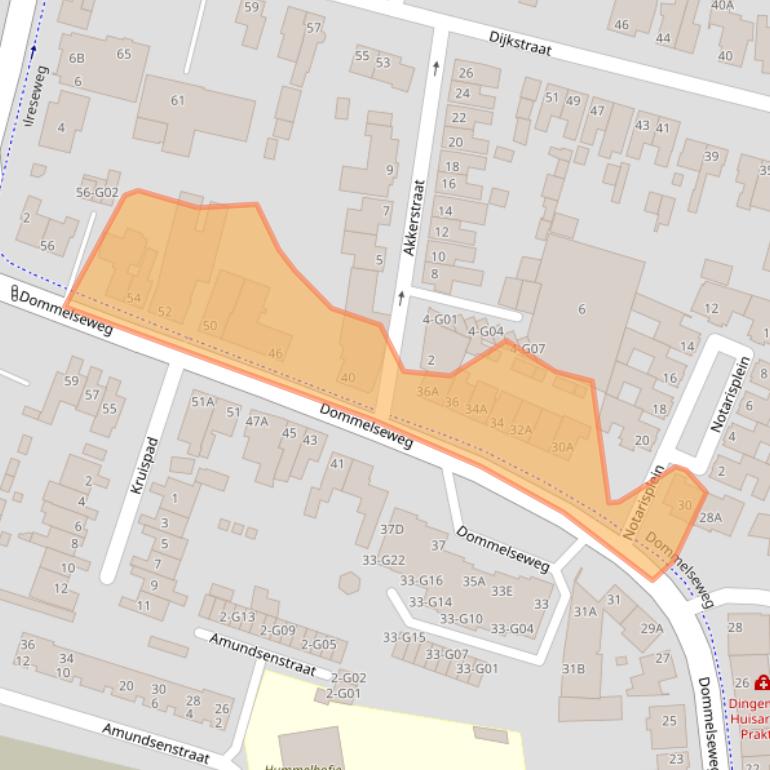 Kaart van postcodegebied 5554NS.