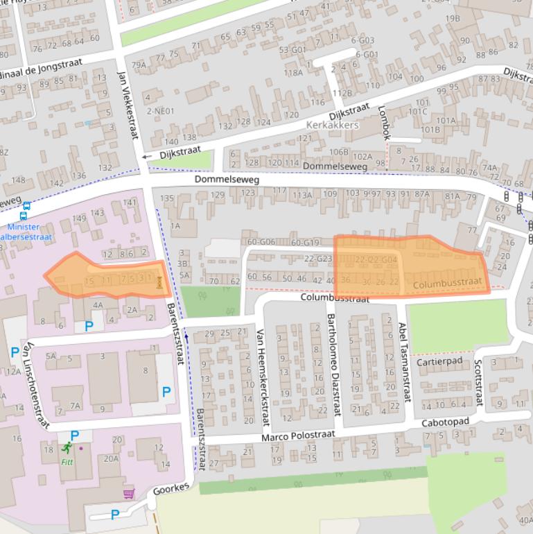 Kaart van postcodegebied 5554PC.