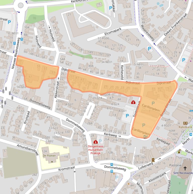 Kaart van postcodegebied 5554PP.