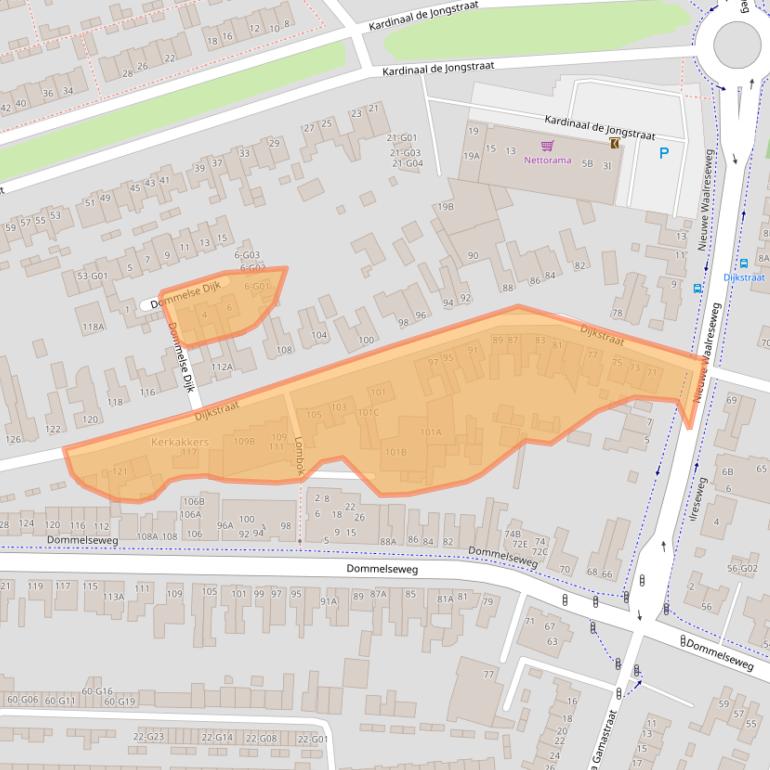 Kaart van postcodegebied 5554PR.