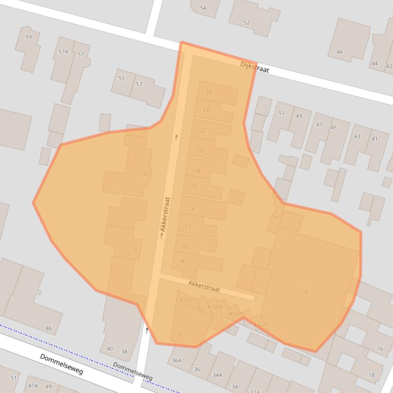 Kaart van postcodegebied 5554PW.