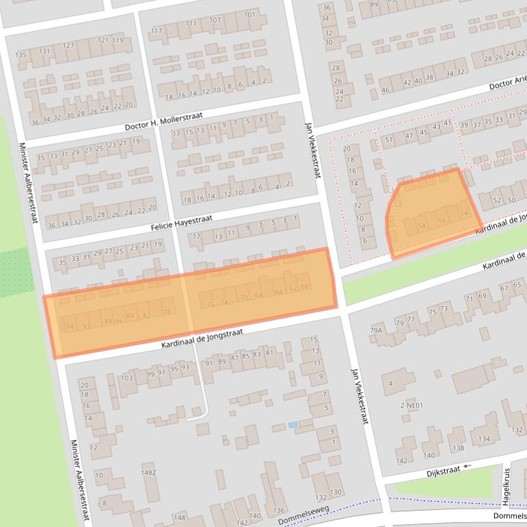 Kaart van postcodegebied 5554RE.