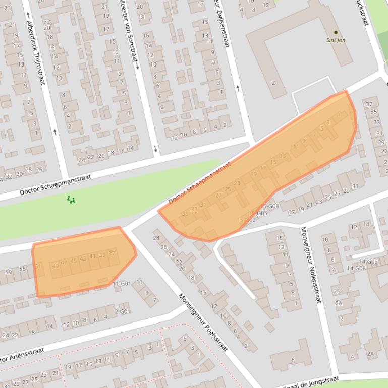 Kaart van postcodegebied 5554SH.