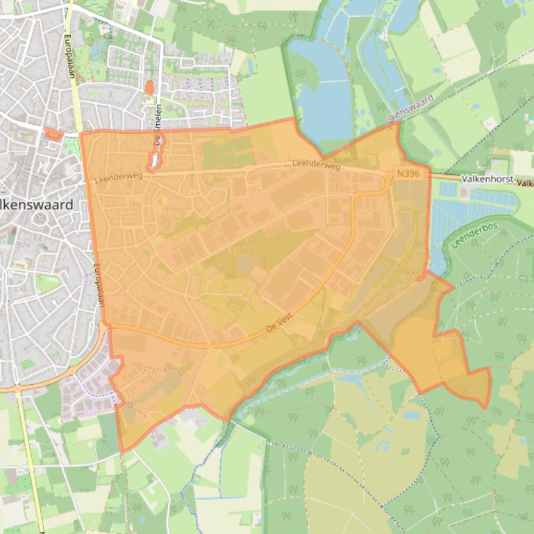 Kaart van postcodegebied 5555.