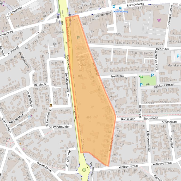 Kaart van postcodegebied 5555AC.