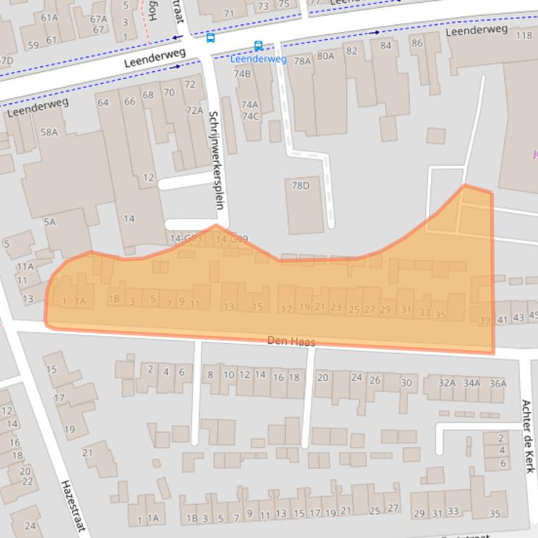 Kaart van postcodegebied 5555AD.