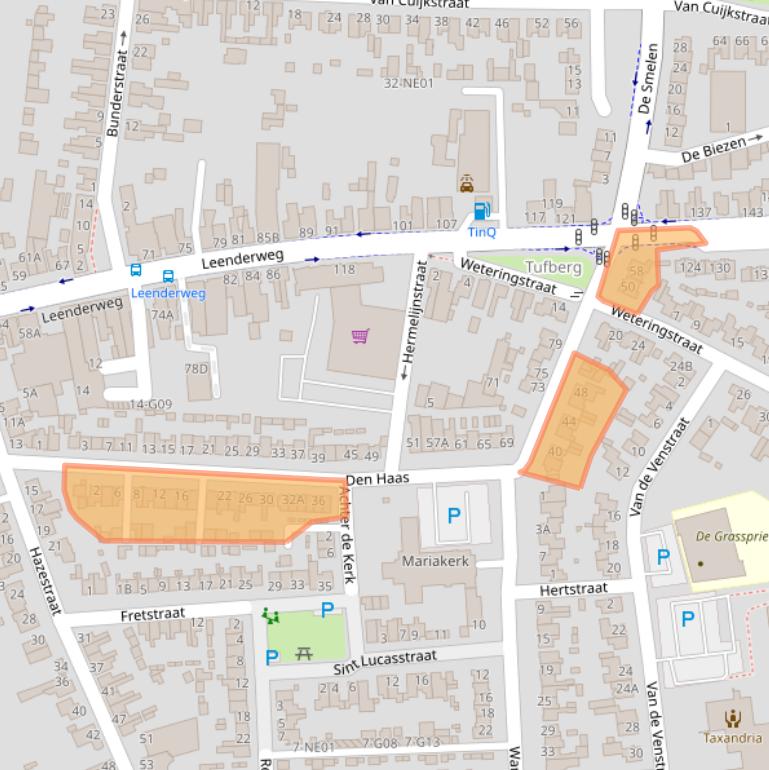 Kaart van postcodegebied 5555AG.