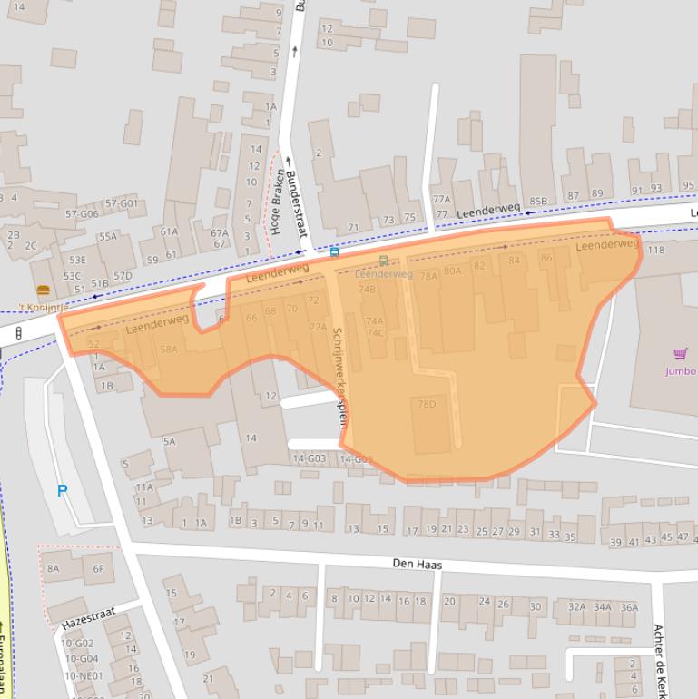 Kaart van postcodegebied 5555CE.