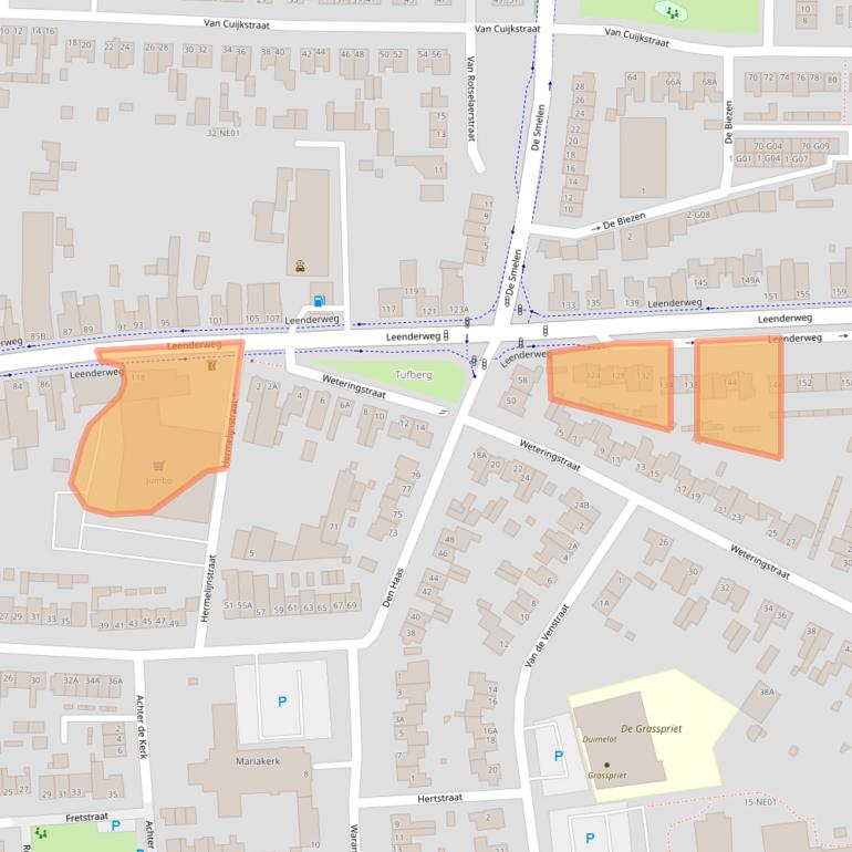 Kaart van postcodegebied 5555CG.